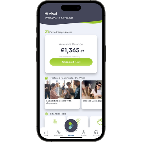 Advancia mobile app on iPhone